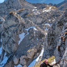 Marion during the descent of the Herbert Wieser via ferrata